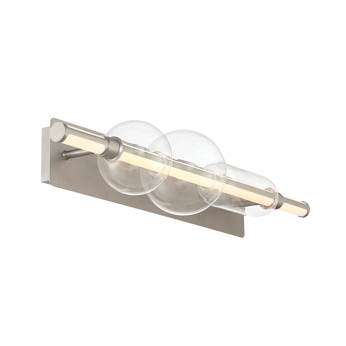 Latimer LED Vanity Light 34", Satin Nickel and Clear Glass