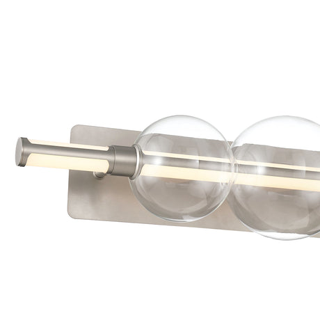 Latimer LED Vanity Light 34", Satin Nickel and Clear Glass