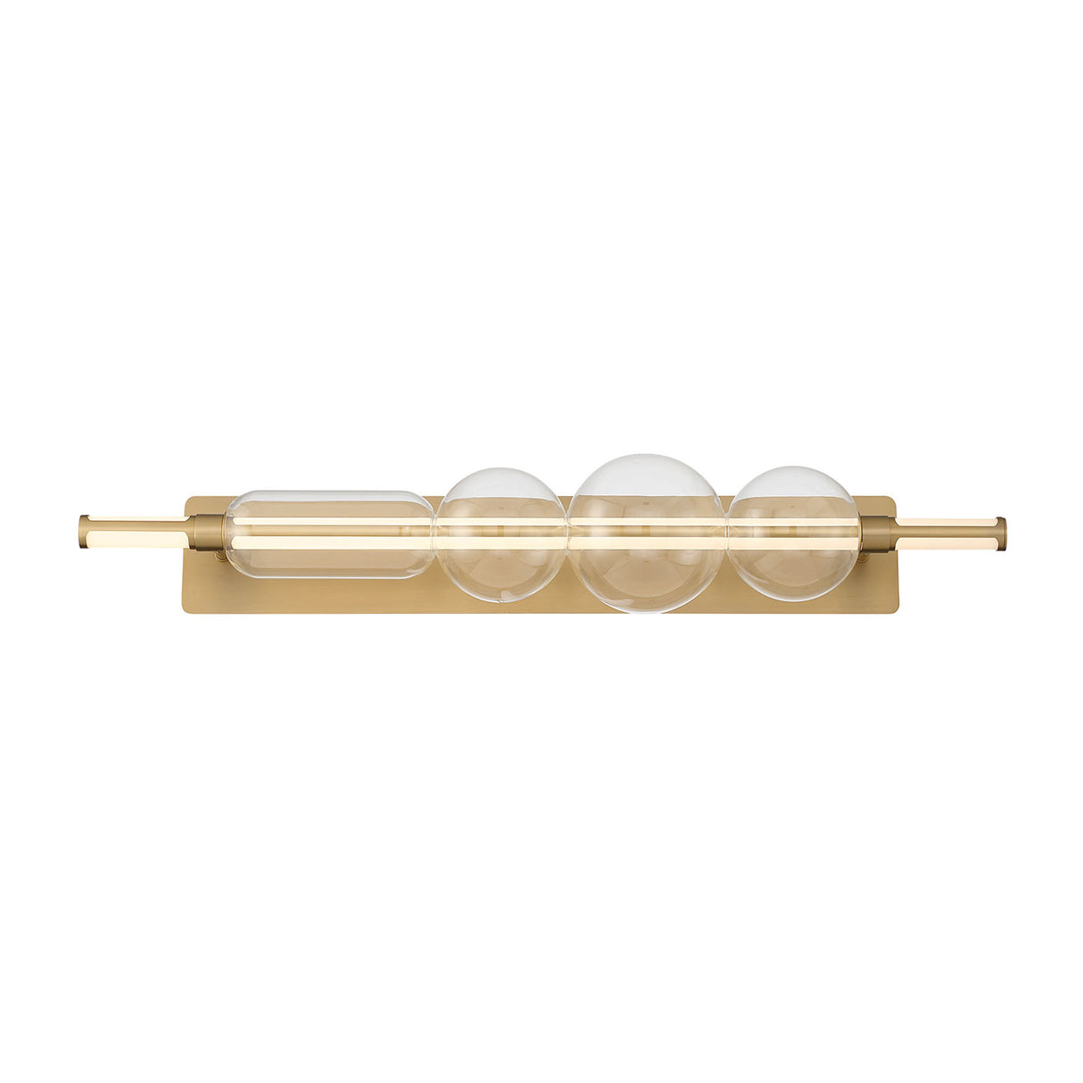 Latimer LED Vanity Light 40", Brass and Clear Glass