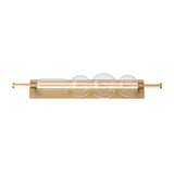 Latimer LED Vanity Light 40", Brass and Clear Glass
