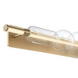 Latimer LED Vanity Light 40", Brass and Clear Glass