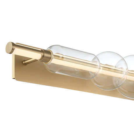 Latimer LED Vanity Light 40", Brass and Clear Glass