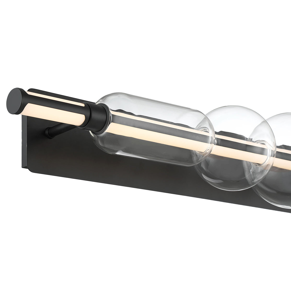 Latimer LED Vanity Light 40", Matte Black and Clear Glass