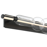 Latimer LED Vanity Light 40", Matte Black and Clear Glass