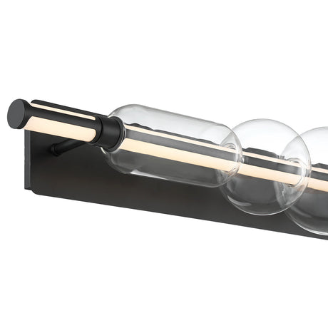 Latimer LED Vanity Light 40", Matte Black and Clear Glass