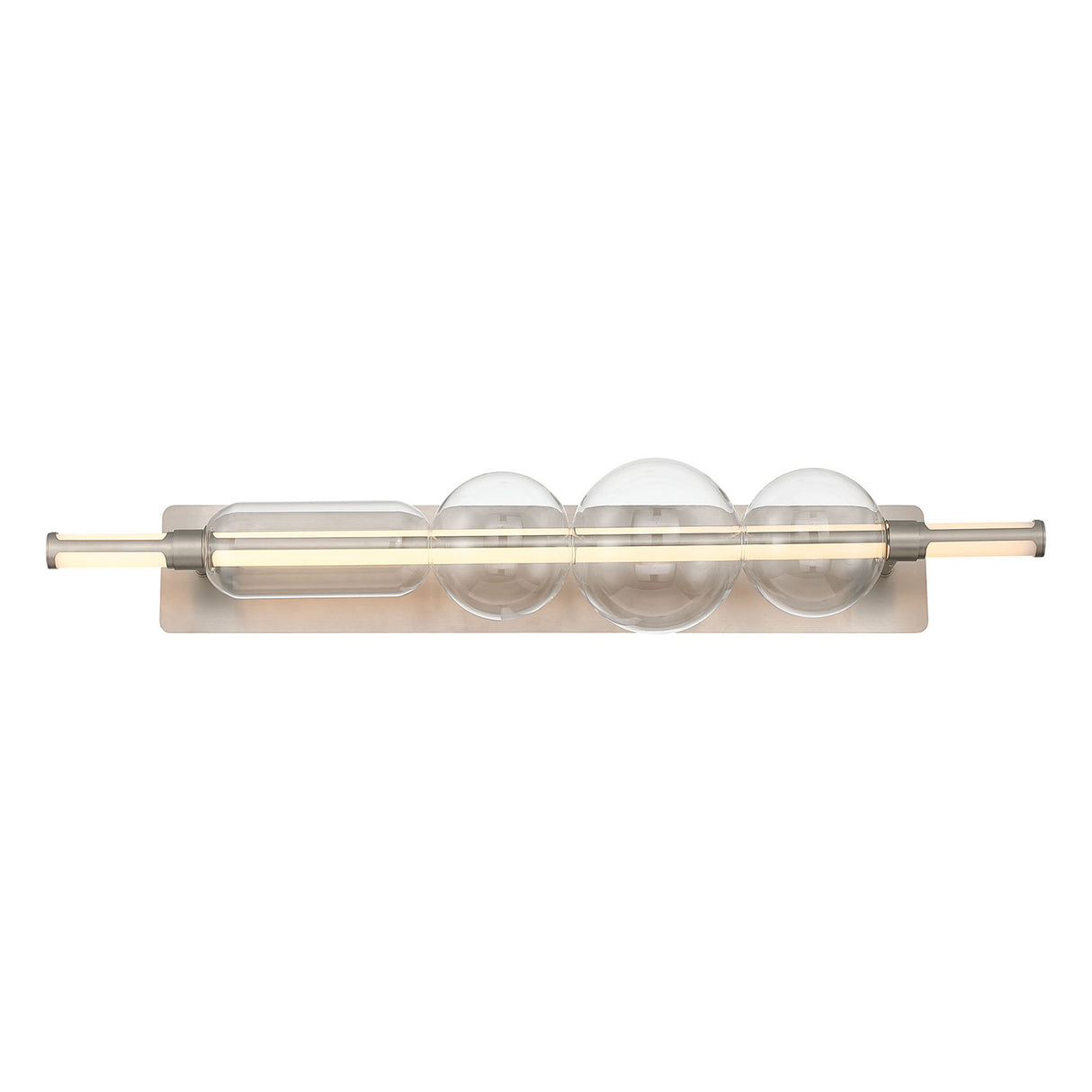 Latimer LED Vanity Light 40", Satin Nickel and Clear Glass