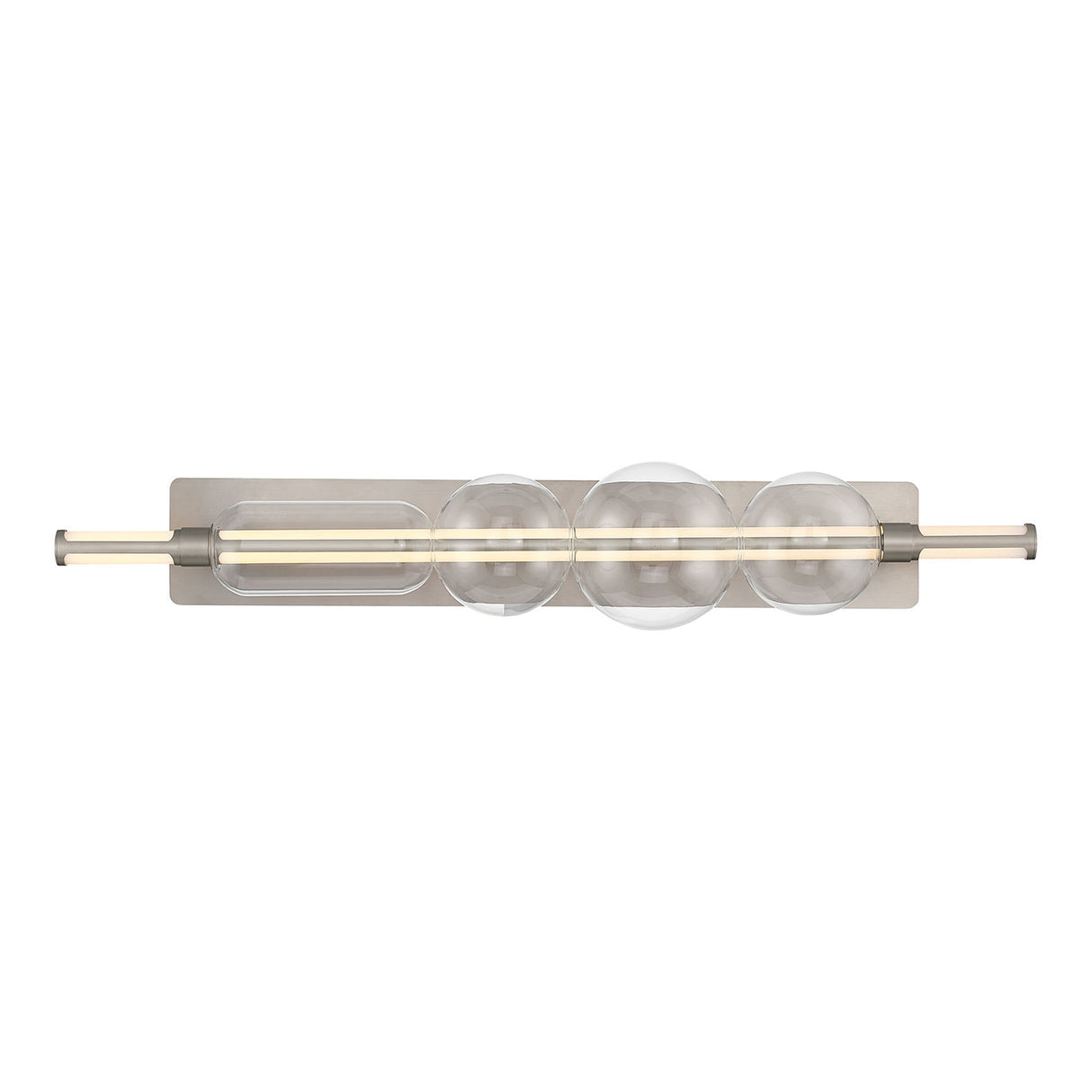 Latimer LED Vanity Light 40", Satin Nickel and Clear Glass