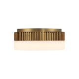 Jamel Medium LED Flush Mount 12", Antique Brass and Opal Glass