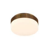 Jamel Medium LED Flush Mount 12", Antique Brass and Opal Glass