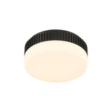 Jamel Medium LED Flush Mount 12", Matte Black and Opal Glass