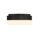 Jamel Medium LED Flush Mount 12", Matte Black and Opal Glass