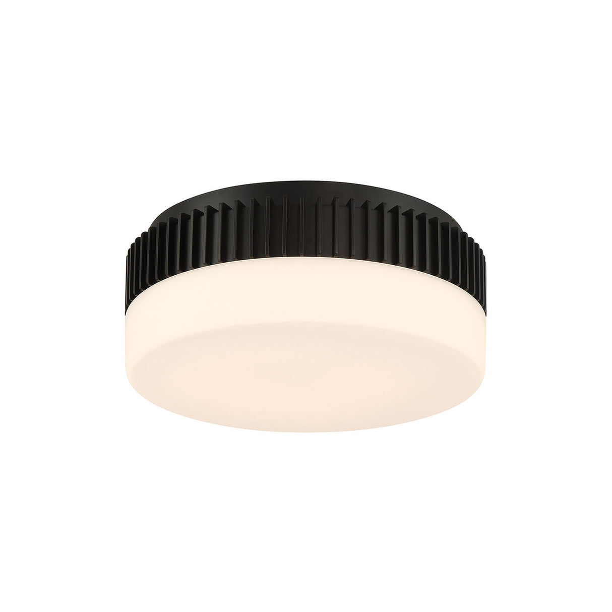 Jamel Medium LED Flush Mount 12", Matte Black and Opal Glass
