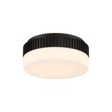 Jamel Medium LED Flush Mount 12", Matte Black and Opal Glass