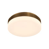 Jamel Large LED Flush Mount 18", Antique Brass and Opal Glass