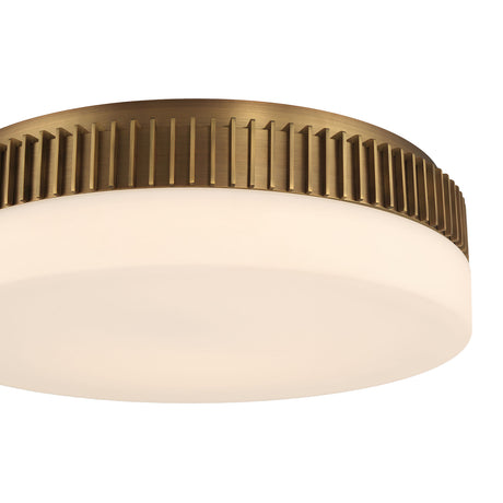 Jamel Large LED Flush Mount 18", Antique Brass and Opal Glass
