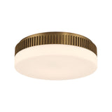 Jamel Large LED Flush Mount 18", Antique Brass and Opal Glass