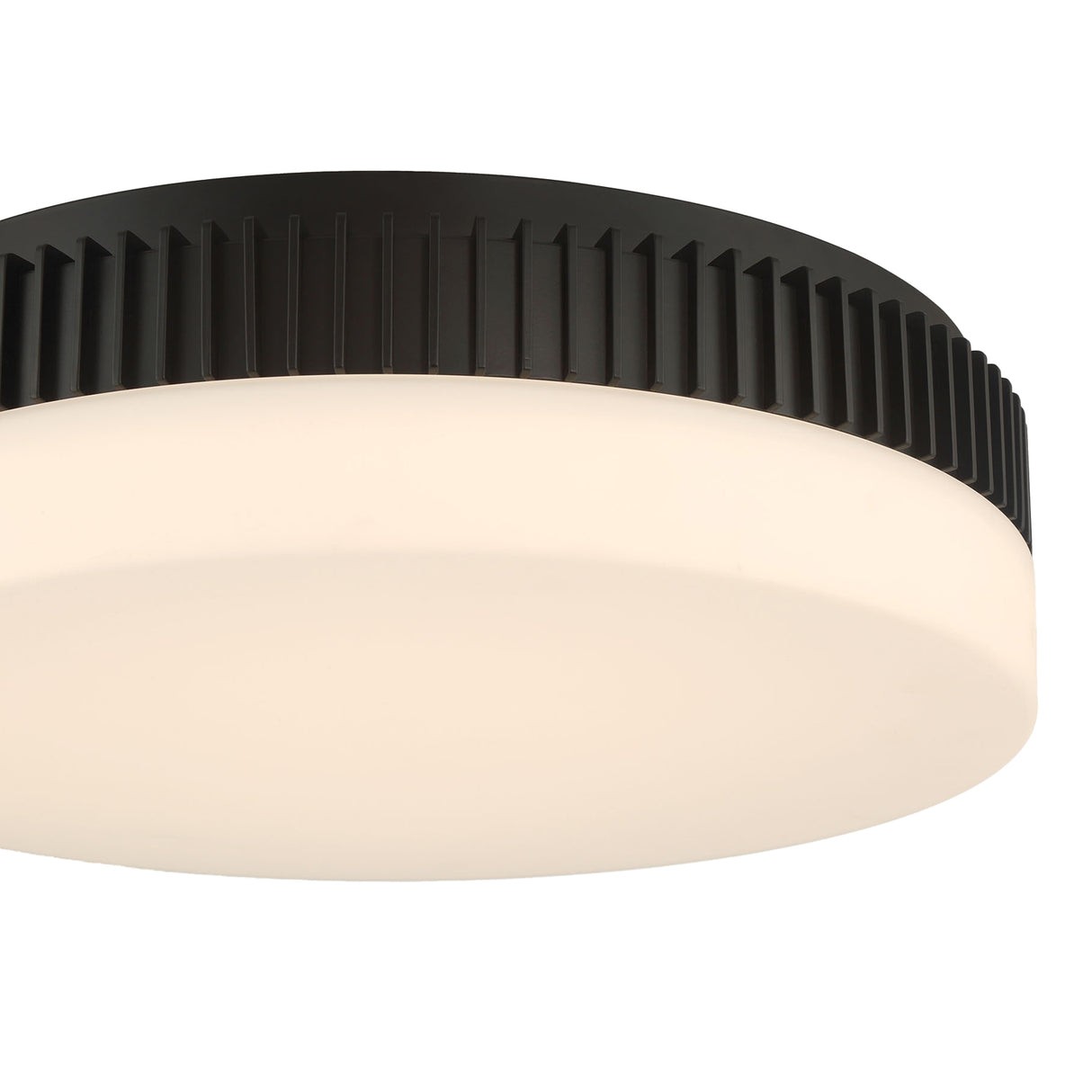 Jamel Large LED Flush Mount 18", Matte Black and Opal Glass