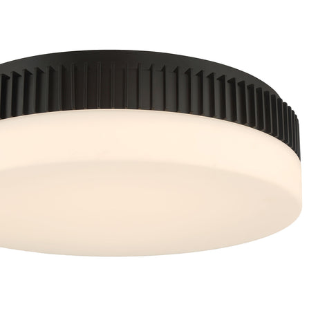 Jamel Large LED Flush Mount 18", Matte Black and Opal Glass