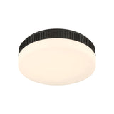 Jamel Large LED Flush Mount 18", Matte Black and Opal Glass