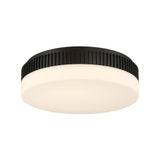 Jamel Large LED Flush Mount 18", Matte Black and Opal Glass
