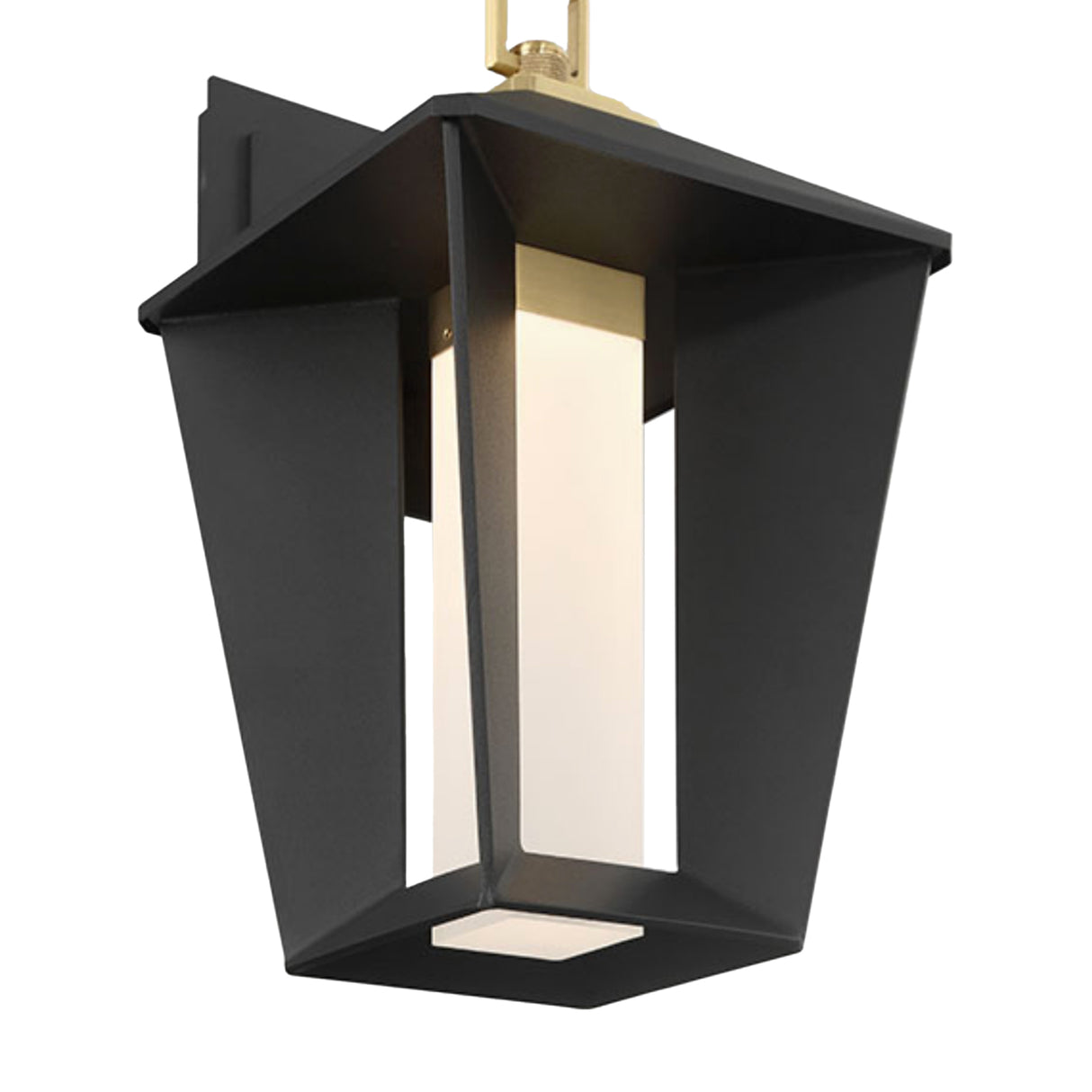 Reynard LED Outdoor Wall Light, Small 13", Black with Brass