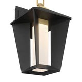 Reynard LED Outdoor Wall Light, Small 13", Black with Brass