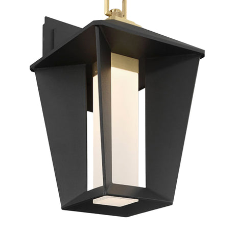Reynard LED Outdoor Wall Light, Small 13", Black with Brass