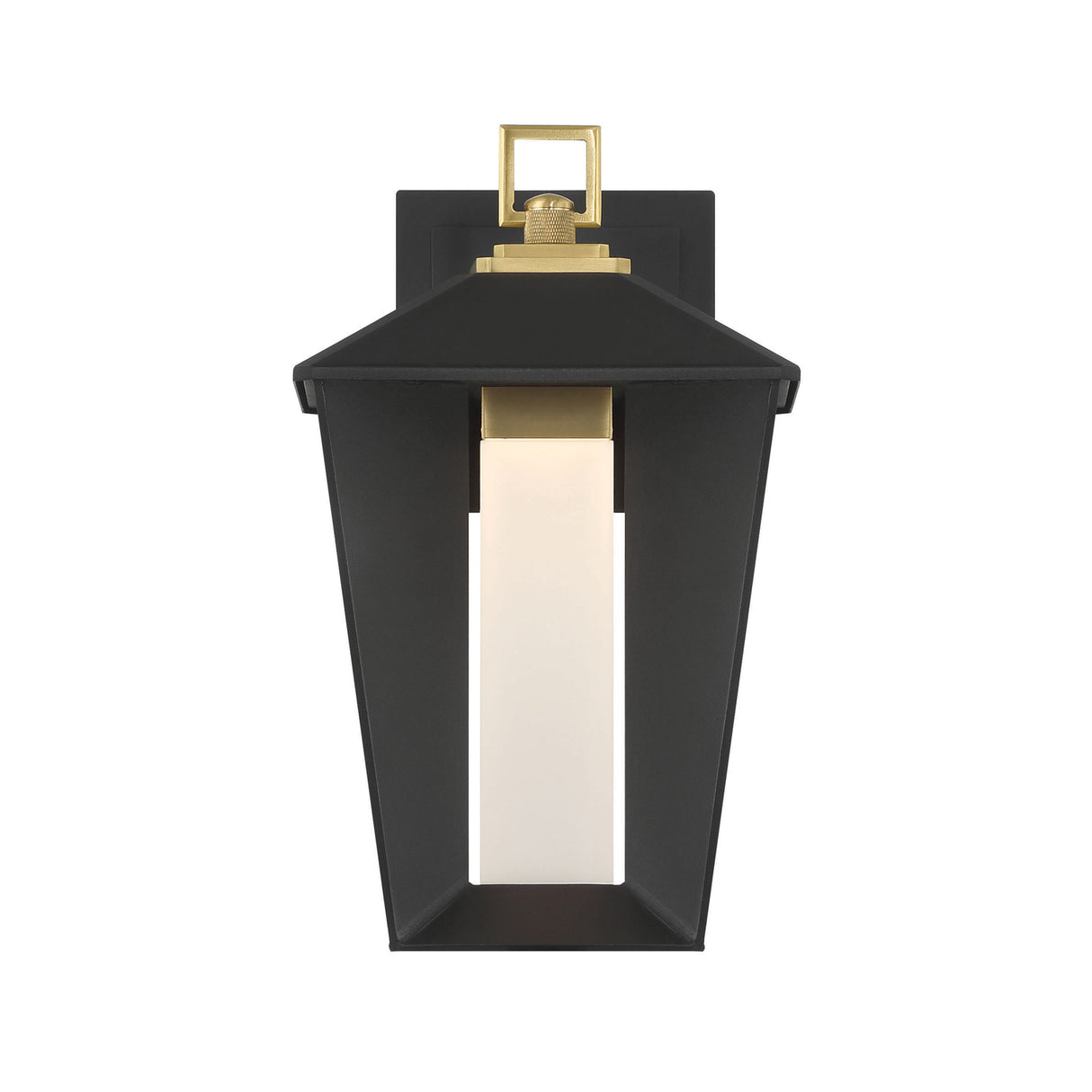 Reynard LED Outdoor Wall Light, Small 13", Black with Brass