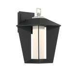 Reynard LED Outdoor Wall Light, Small, 13", Black with Satin Nickel