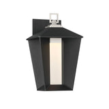 Reynard LED Outdoor Wall Light, Small, 13", Black with Satin Nickel