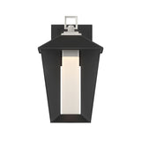 Reynard LED Outdoor Wall Light, Small, 13", Black with Satin Nickel