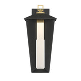 Reynard LED Outdoor Wall Light, Large 19", Black with Brass