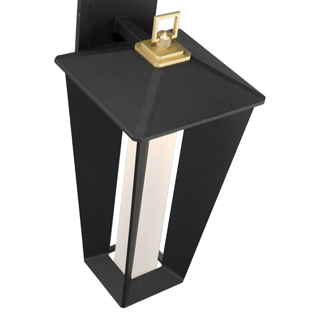 Reynard LED Outdoor Wall Light, Large 19", Black with Brass