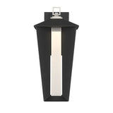 Reynard LED Outdoor Wall Light, Large, 19", Black with Satin Nickel