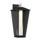 Reynard LED Outdoor Wall Light, Large, 19", Black with Satin Nickel