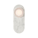 Belin Indoor/Outdoor LED Wall Sconce 15", White Marble and Clear Ribbed Glass