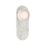 Belin Indoor/Outdoor LED Wall Sconce 15", White Marble and Clear Ribbed Glass