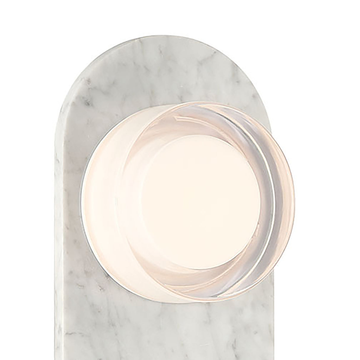 Belin Indoor/Outdoor LED Wall Sconce 15", White Marble and Clear Smooth Glass