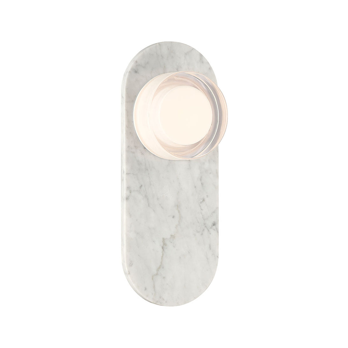 Belin Indoor/Outdoor LED Wall Sconce 15", White Marble and Clear Smooth Glass