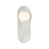 Belin Indoor/Outdoor LED Wall Sconce 15", White Marble and Clear Smooth Glass
