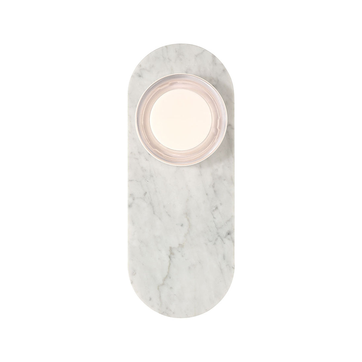 Belin Indoor/Outdoor LED Wall Sconce 15", White Marble and Clear Smooth Glass