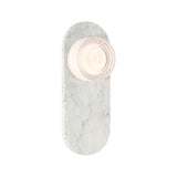 Belin Indoor/Outdoor LED Wall Sconce 15", White Marble and Clear Wave Glass