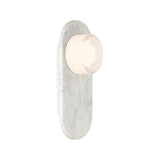 Belin Indoor/Outdoor LED Wall Sconce 15", White Marble and Clear Wave Glass