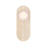 Belin Indoor/Outdoor LED Wall Sconce 15", Travertine and Clear Ribbed Glass