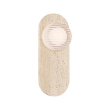 Belin Indoor/Outdoor LED Wall Sconce 15", Travertine and Clear Ribbed Glass