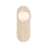Belin Indoor/Outdoor LED Wall Sconce 15", Travertine and Clear Smooth Glass