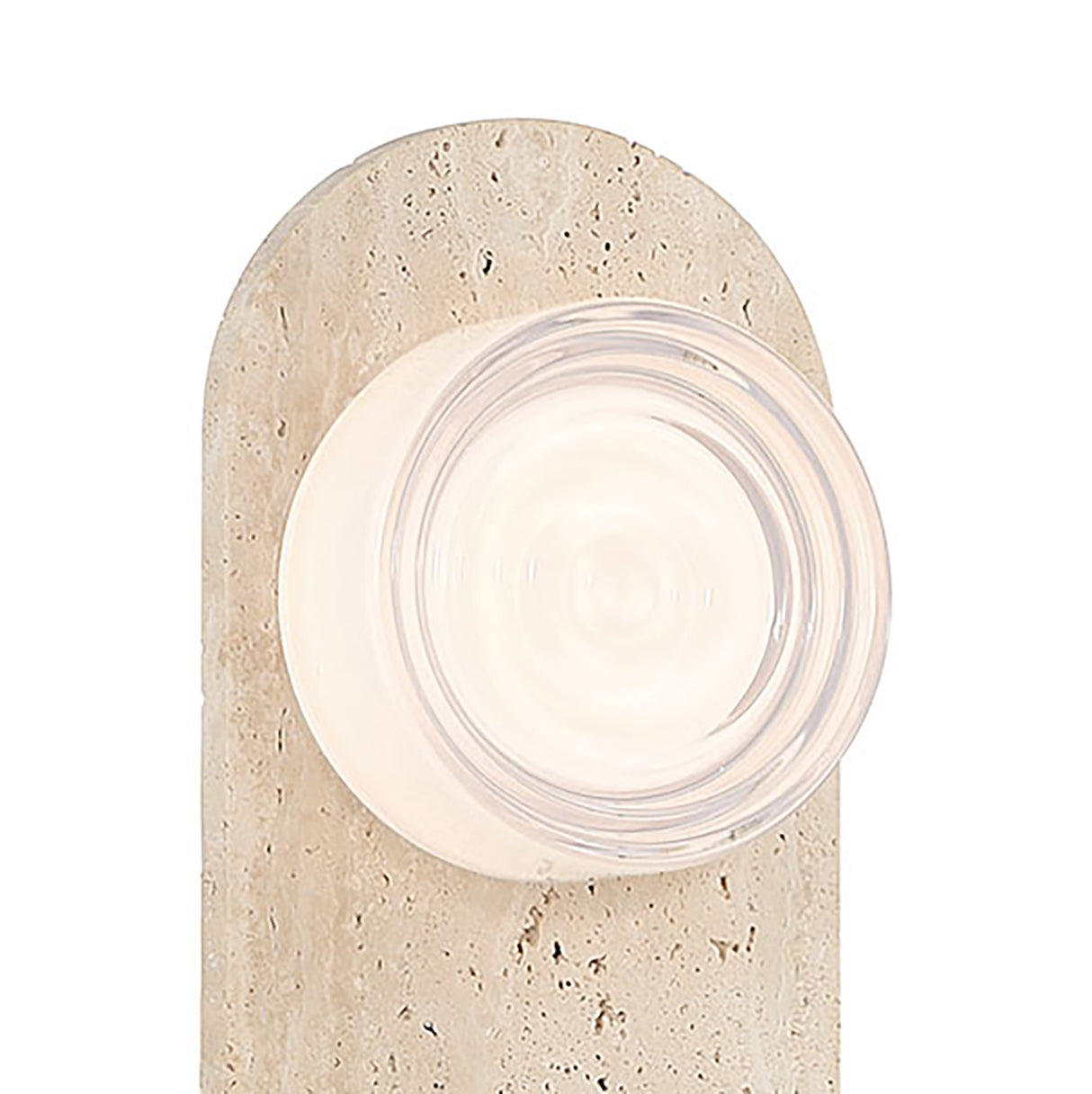 Belin Indoor/Outdoor LED Wall Sconce 15", Travertine and Clear Wave Glass