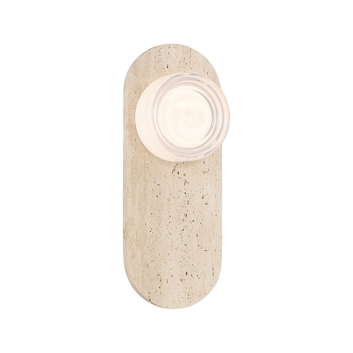 Belin Indoor/Outdoor LED Wall Sconce 15", Travertine and Clear Wave Glass