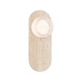 Belin Indoor/Outdoor LED Wall Sconce 15", Travertine and Clear Wave Glass