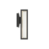 Enzina LED Outdoor Wall Light, Small 14", Matte Black and Ribbed Crystal